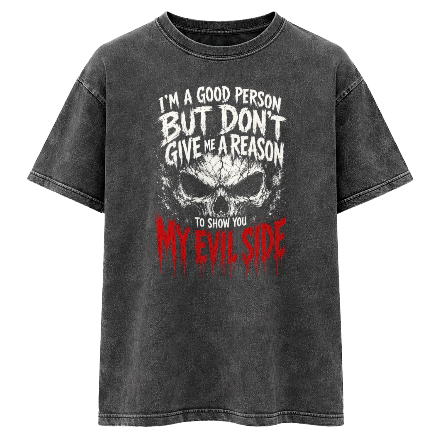 Evil Side Skull Grunge T-shirt