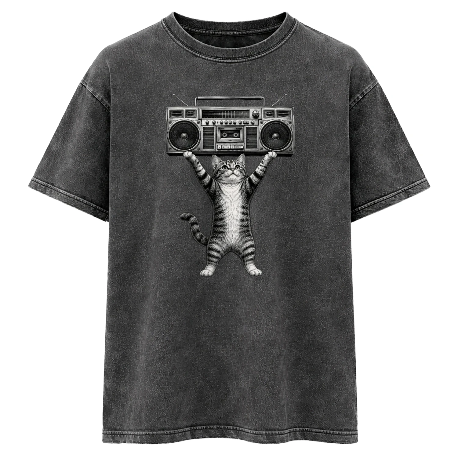 Retro Boombox Cat T-shirt