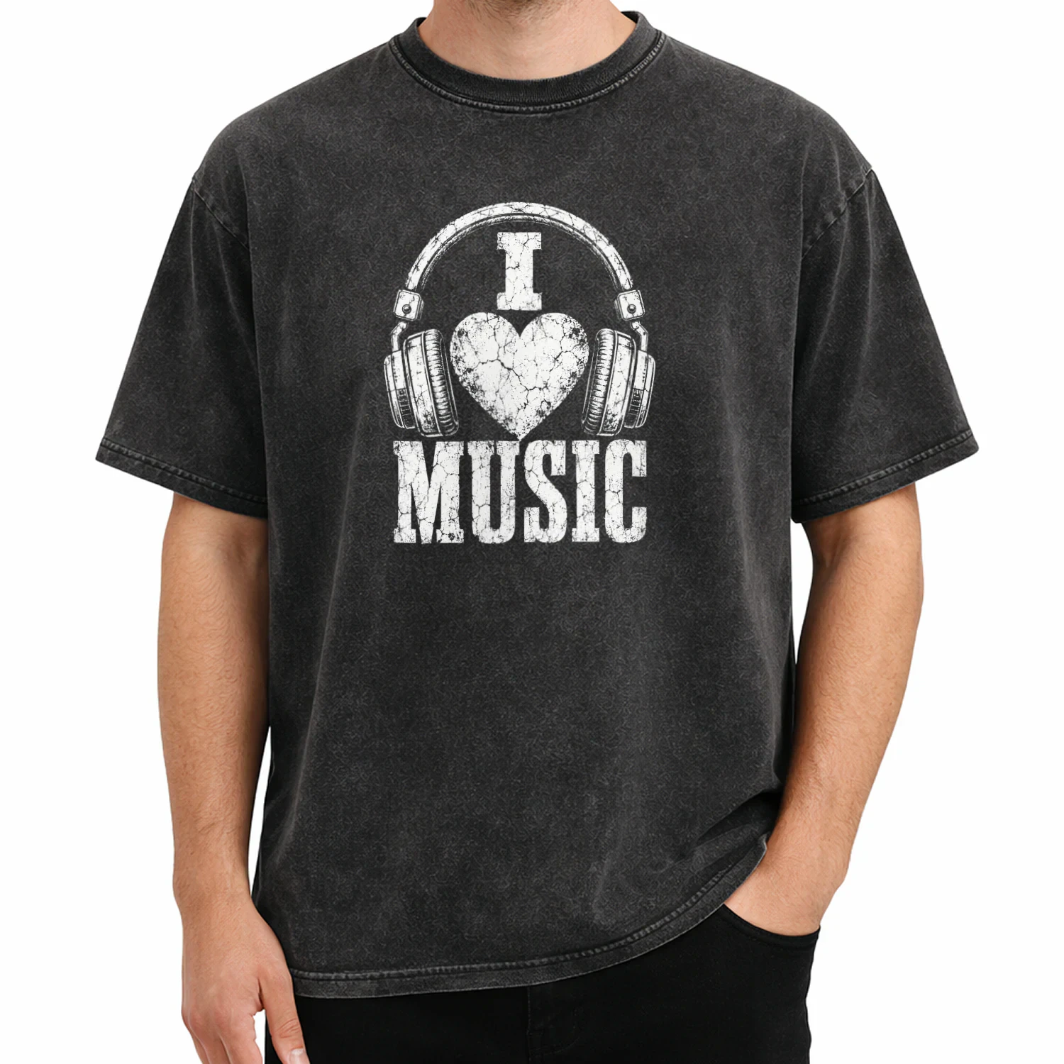 I Love Music Headphones T-shirt