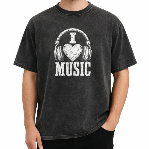 I Love Music Headphones T-shirt