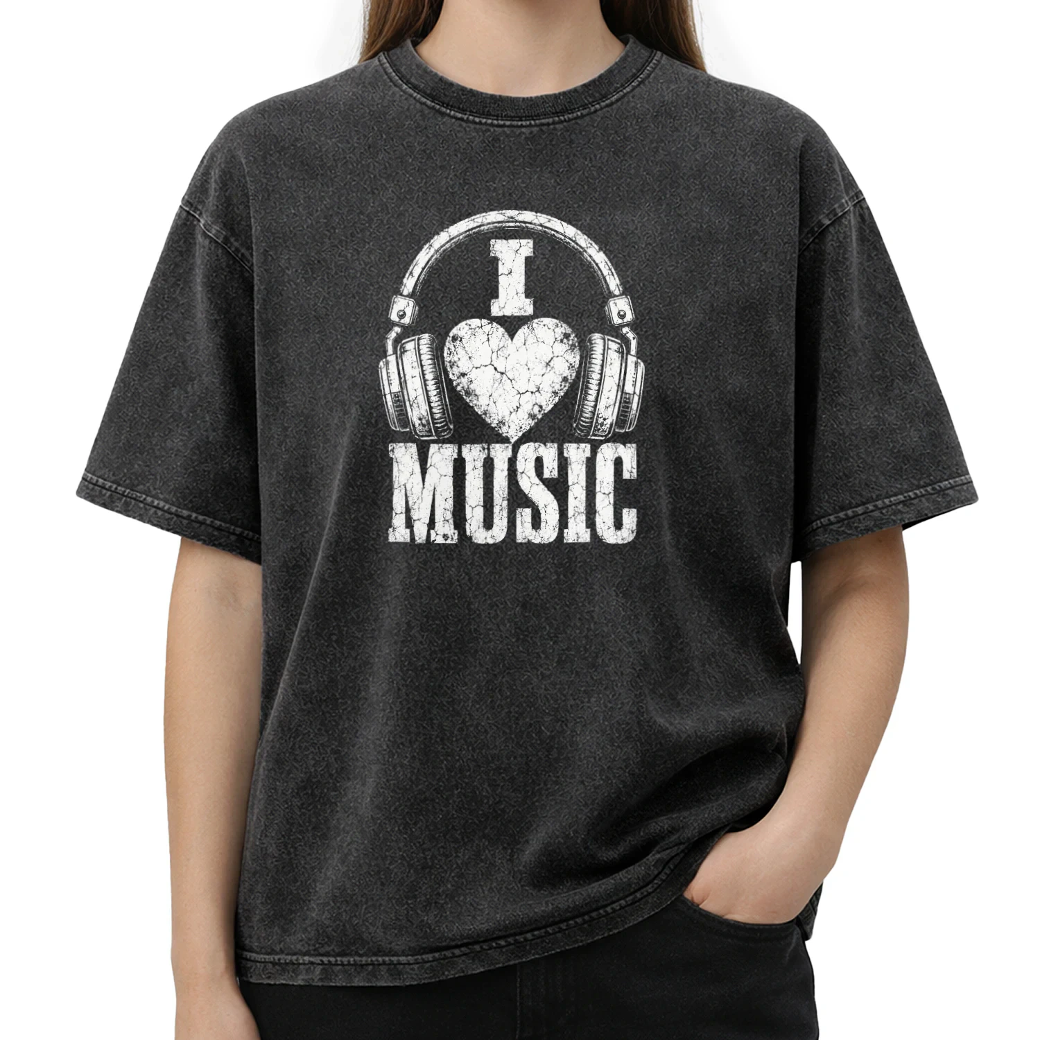 I Love Music Headphones T-shirt