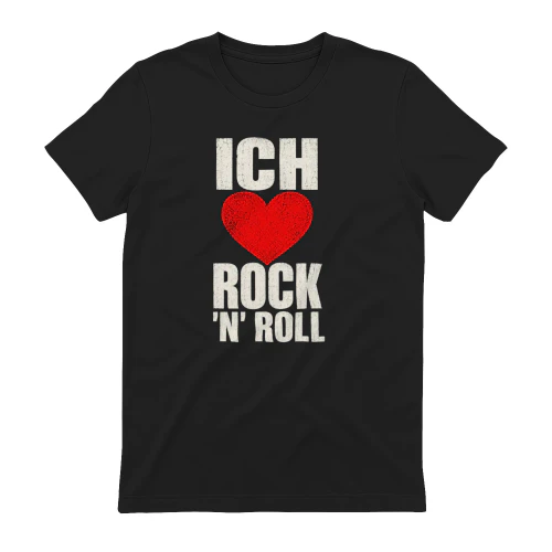 Ich Liebe Rock 'n' Roll Herz Vintage Musik T-Shirt