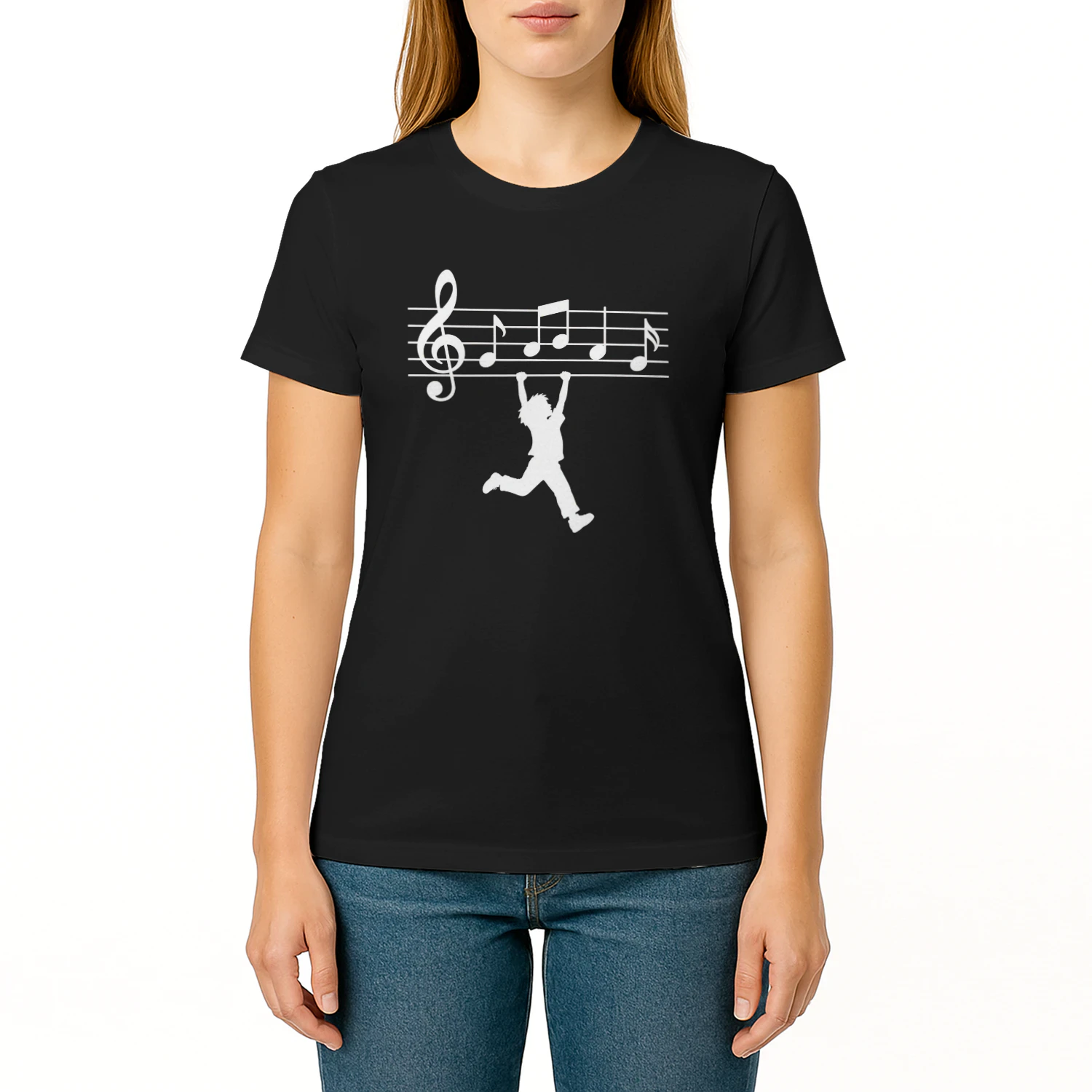 Music Notes Kid Silhouette T-Shirt