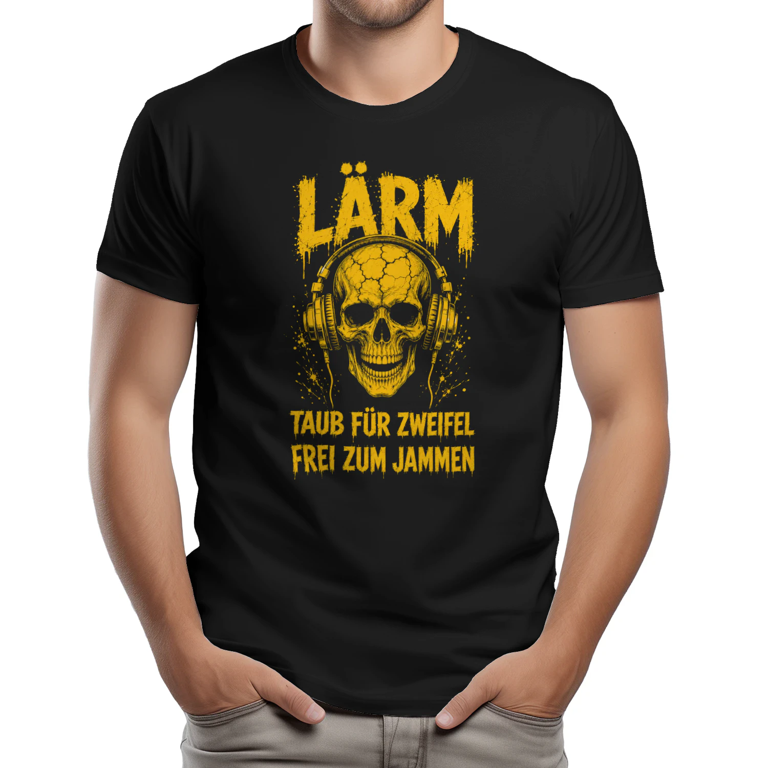 Lärm Totenkopf Musik Fan T-Shirt