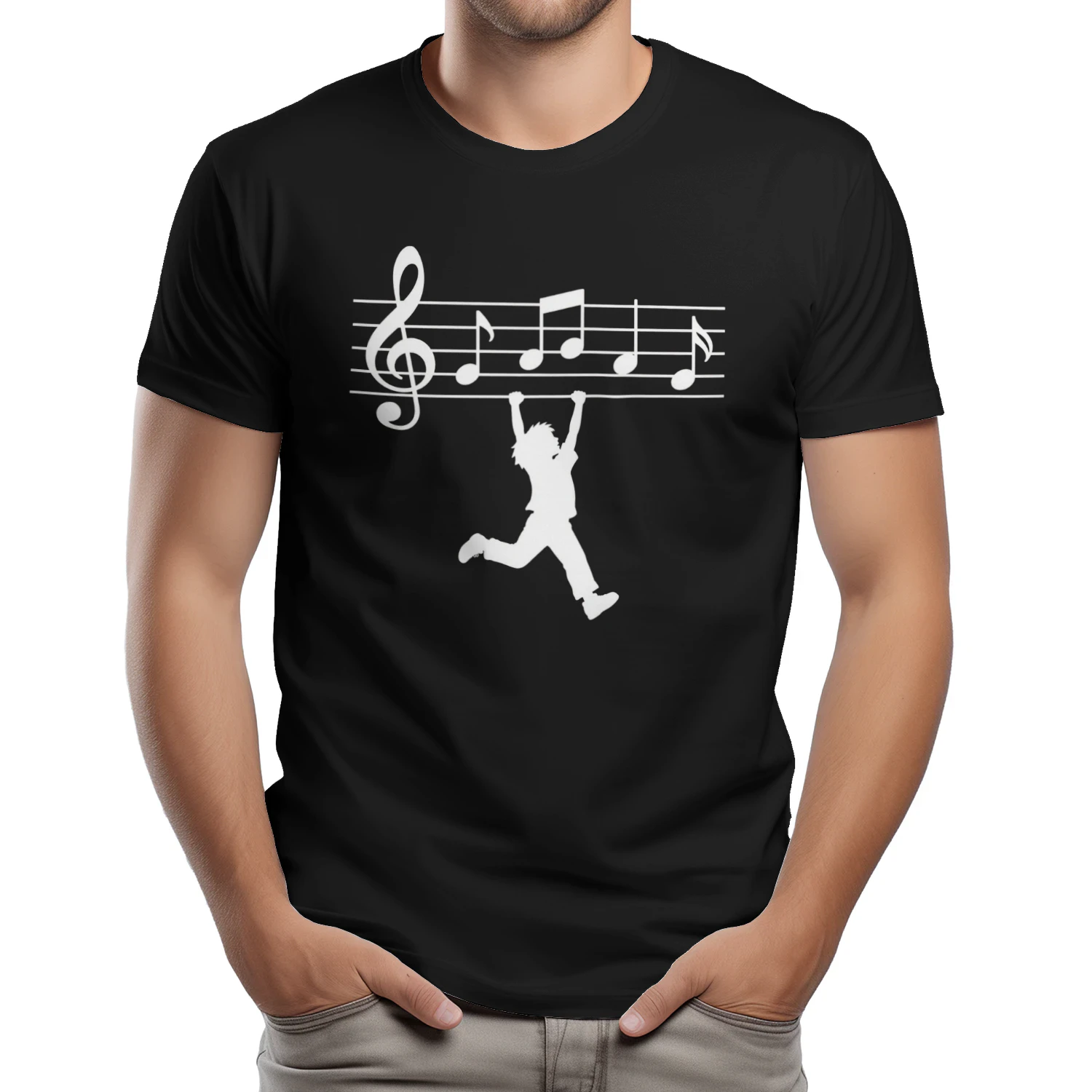Music Notes Kid Silhouette T-Shirt