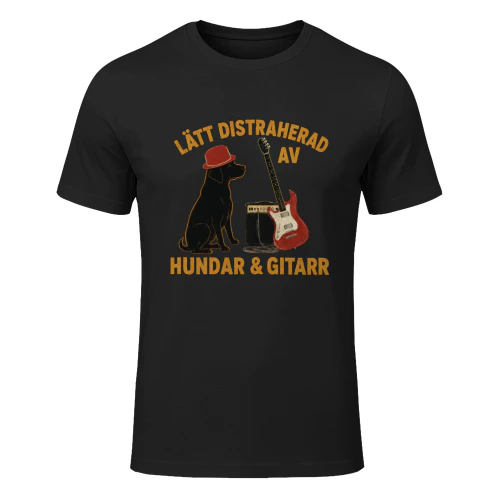 Hund & Gitarr Distraherad T-shirt