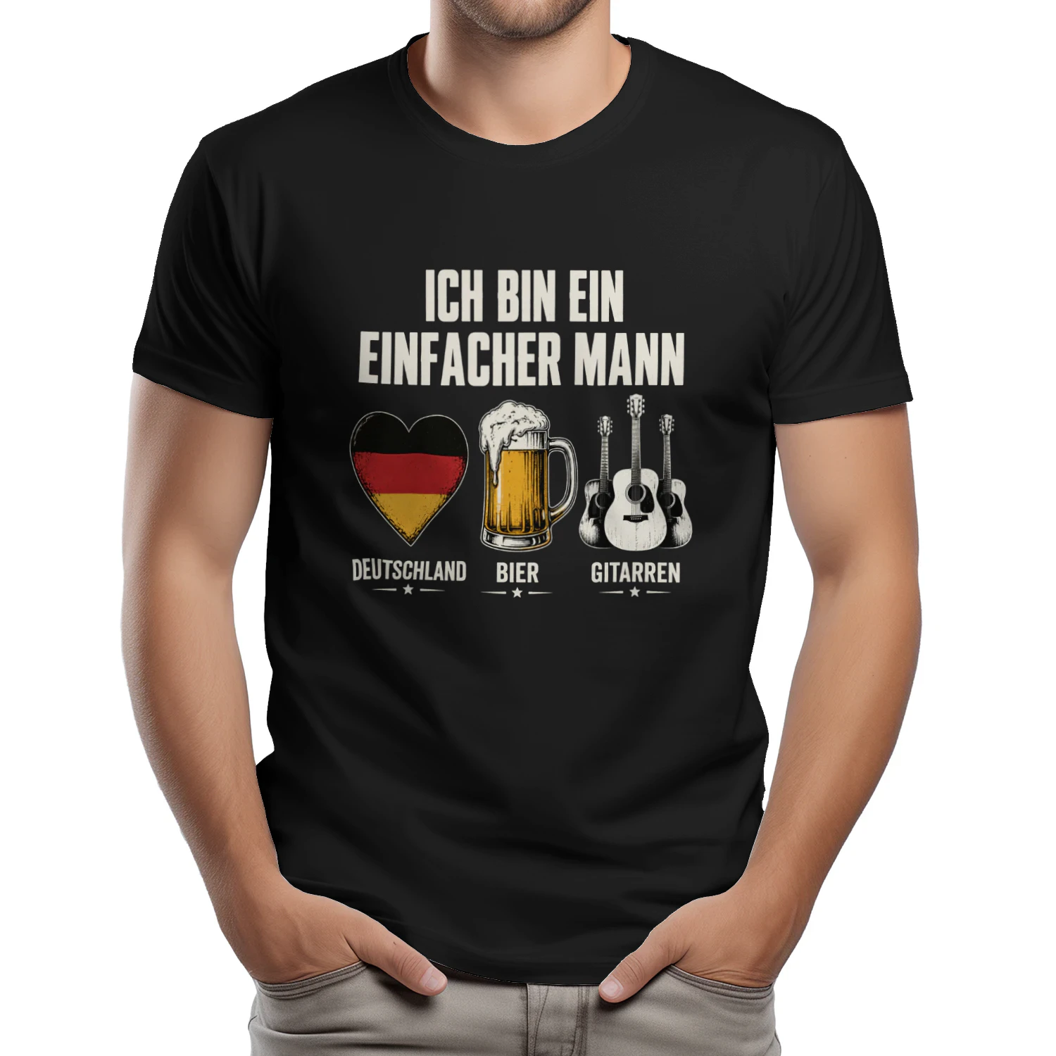 Einfacher Mann Bier Gitarren T-Shirt