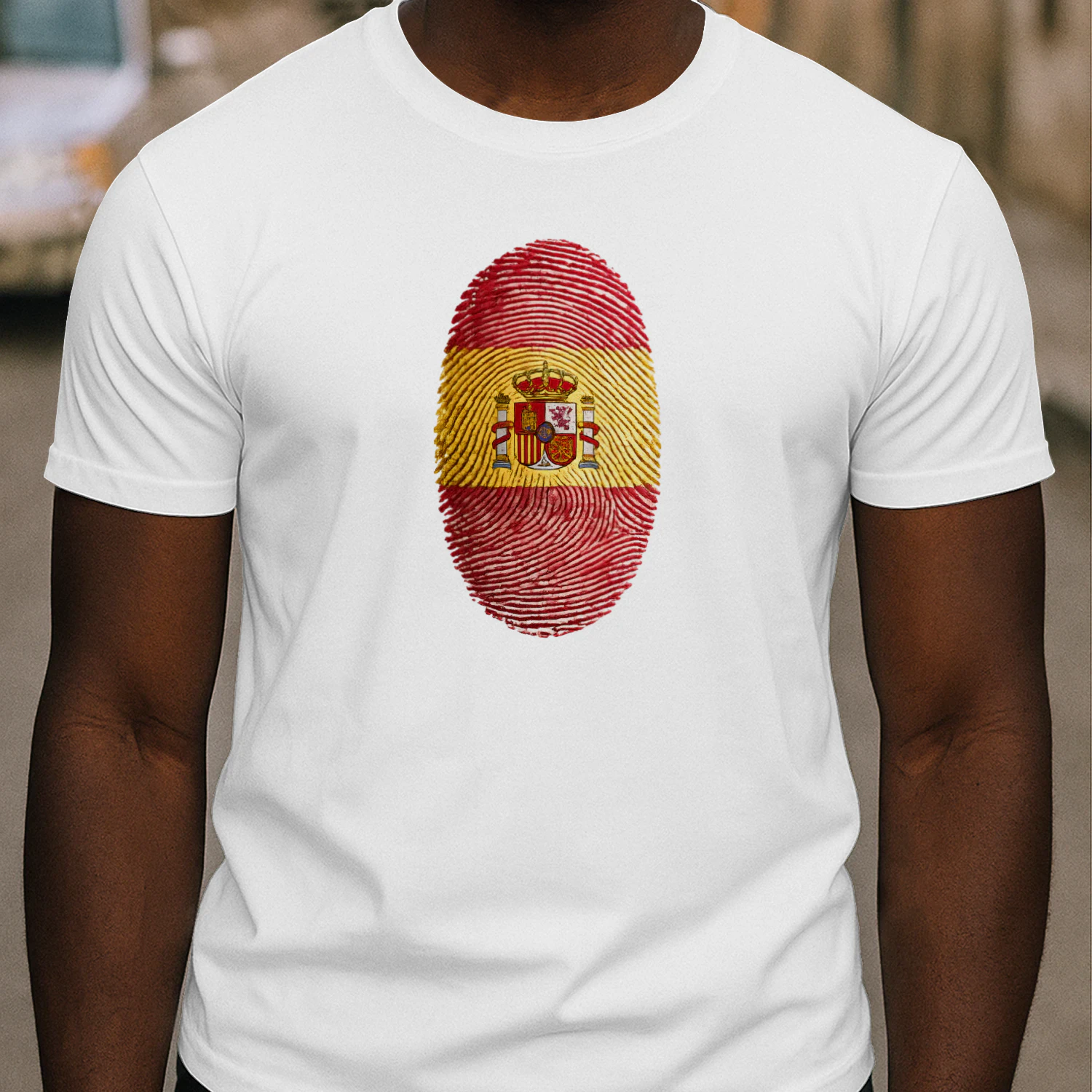 Spain Flag Fingerprint T-Shirt Spanish Pride Patriotic Heritage Graphic Tee