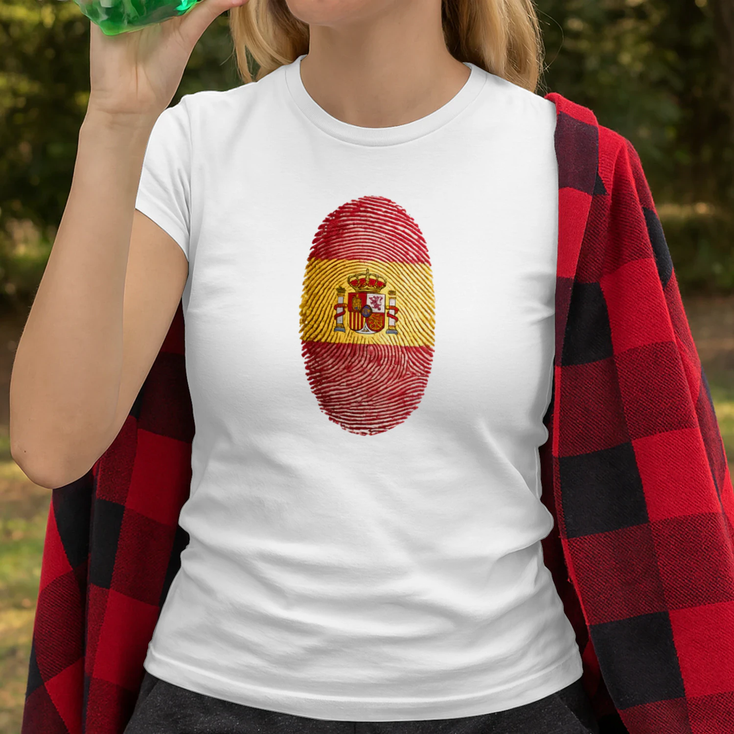 Spain Flag Fingerprint T-Shirt Spanish Pride Patriotic Heritage Graphic Tee