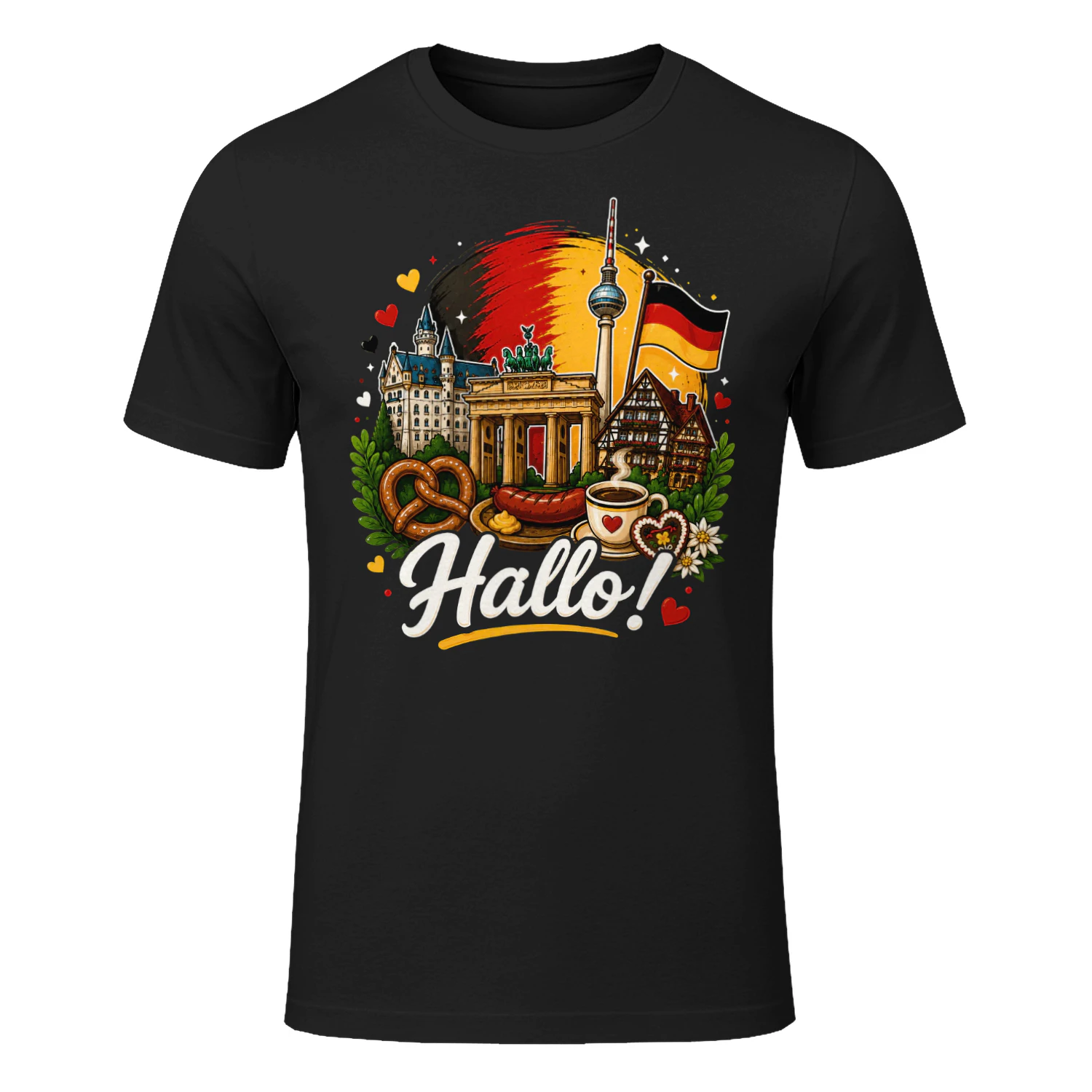 Hallo Germany German Flag T-shirt