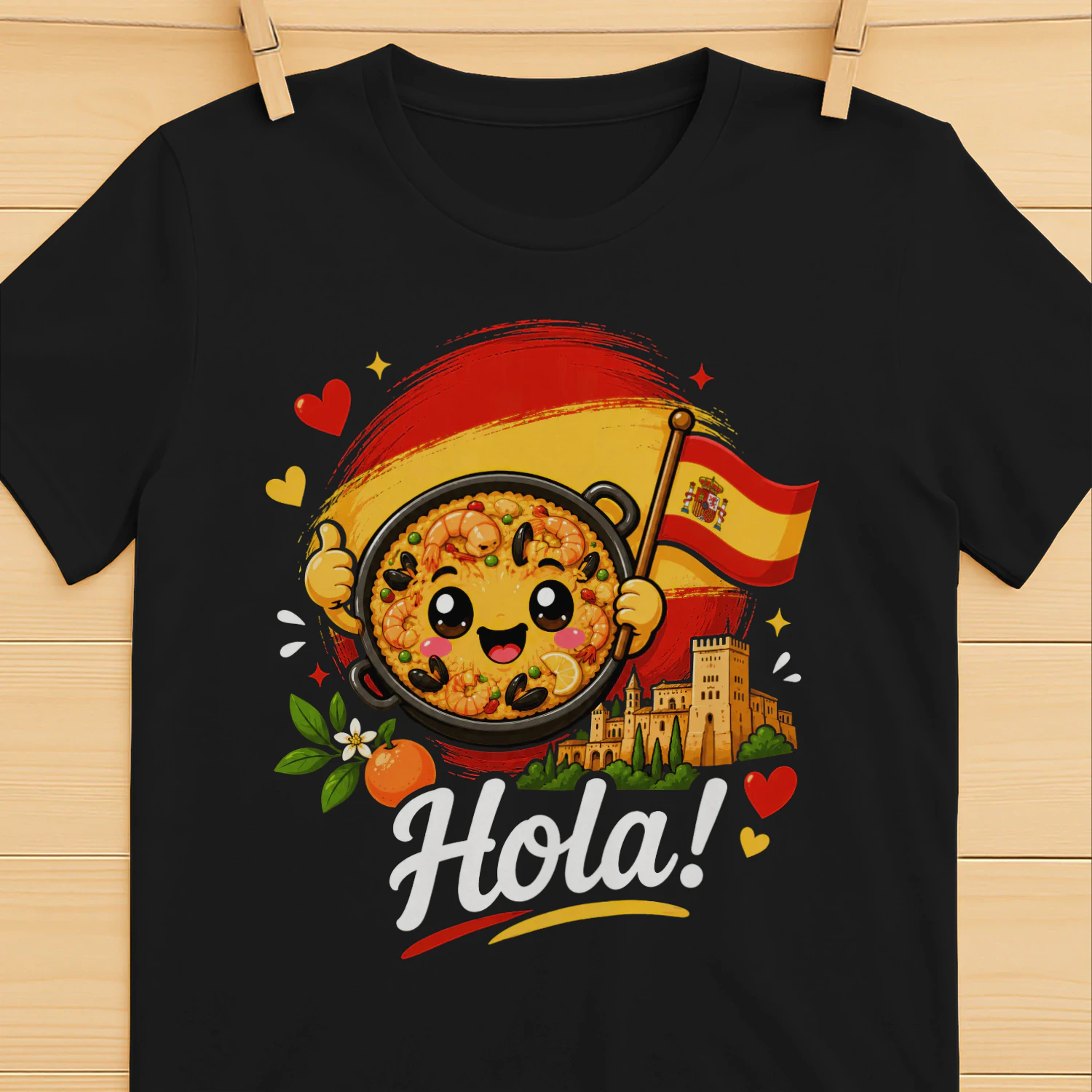 Hola Spain Spanish Flag T-shirt