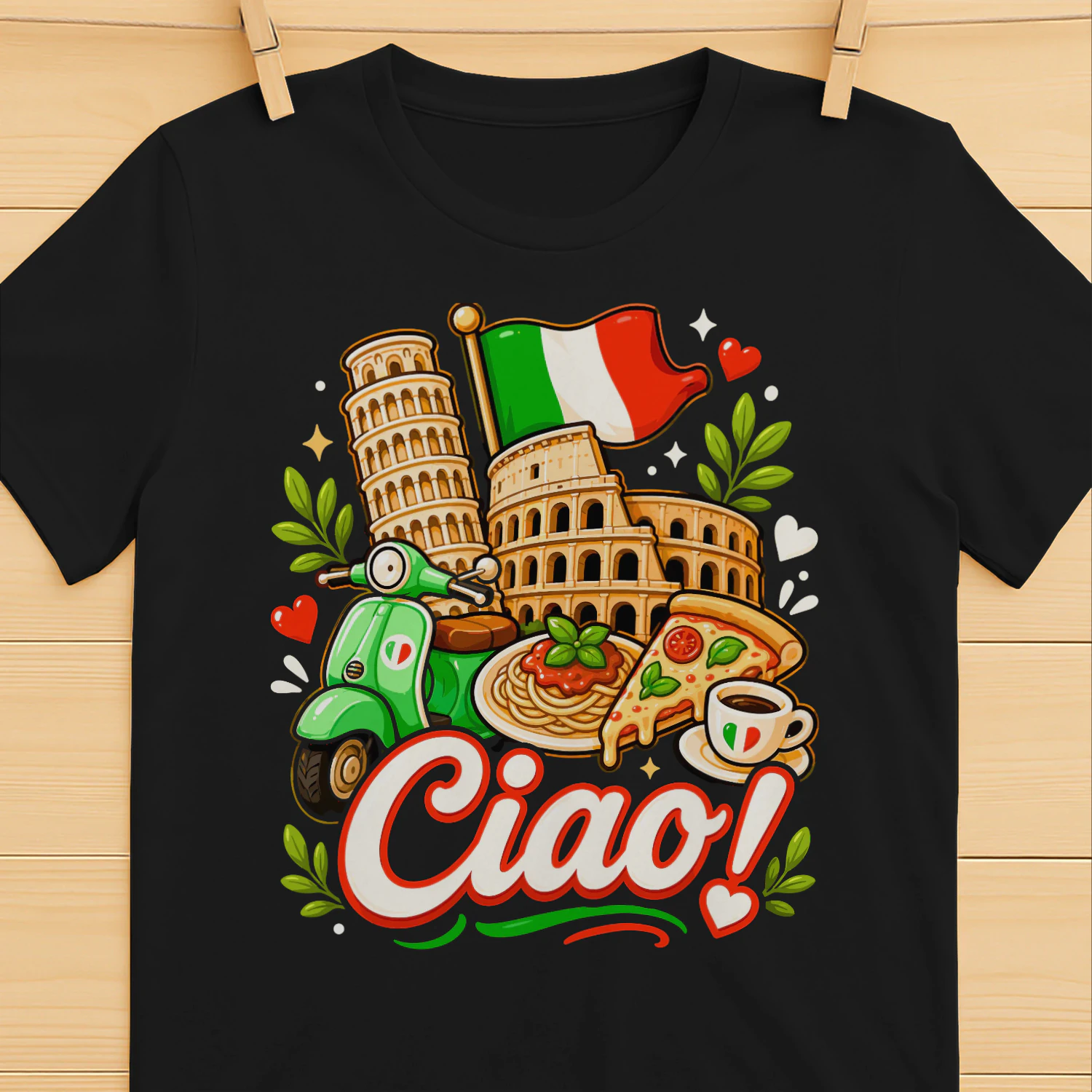 Ciao Italy Italian Flag T-shirt