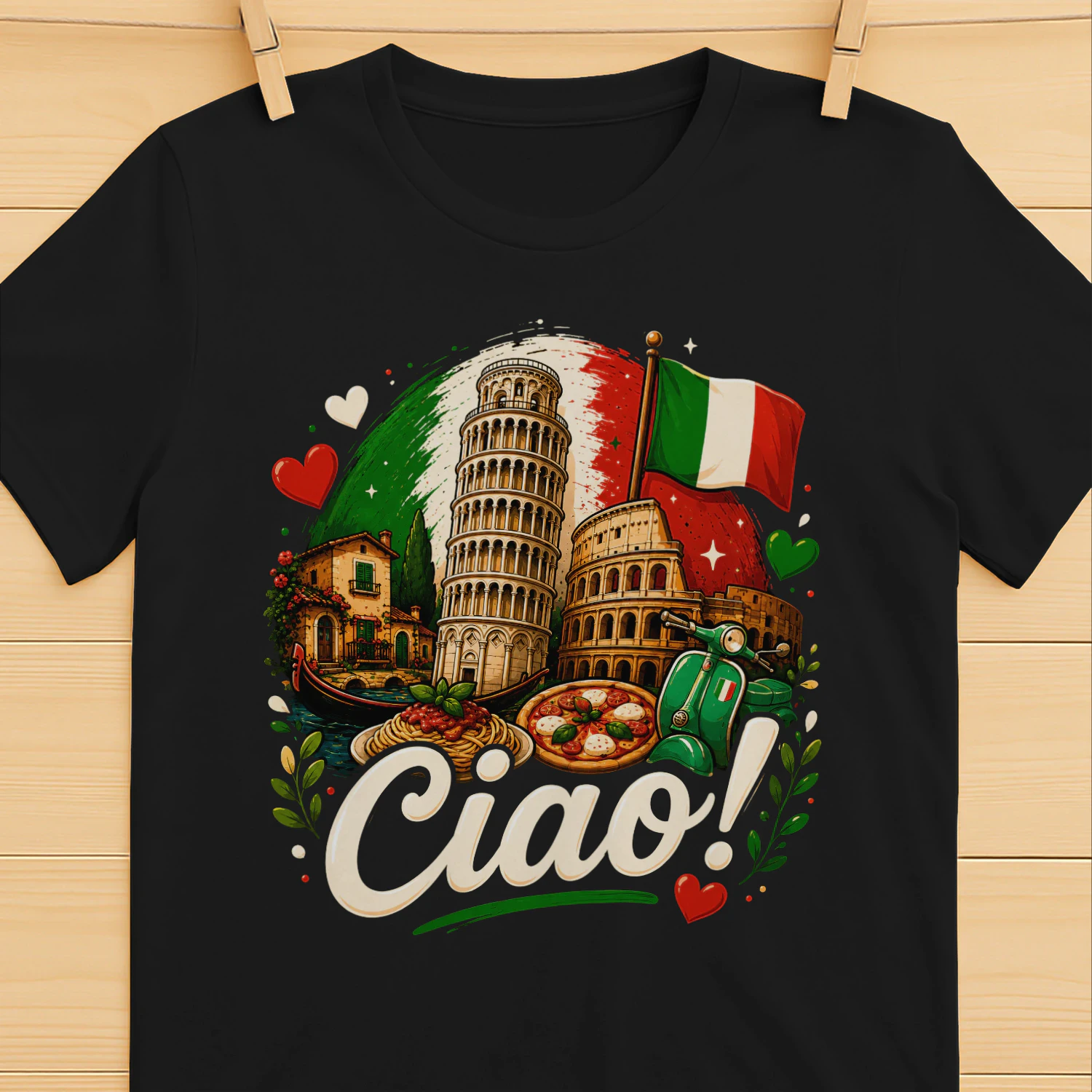 Ciao Italy Italian Flag T-shirt
