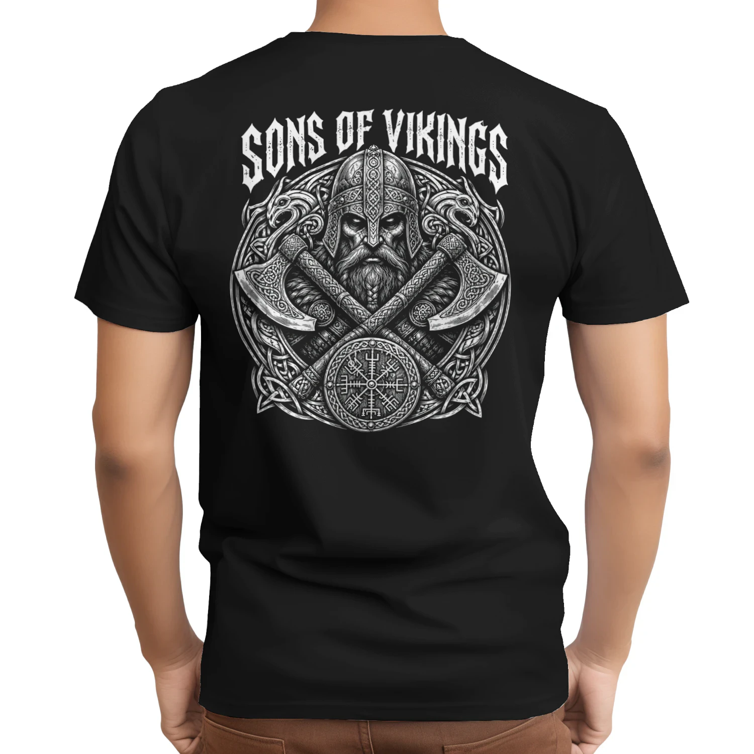 Sons of Vikings Viking Warrior Axe Graphic T-Shirt