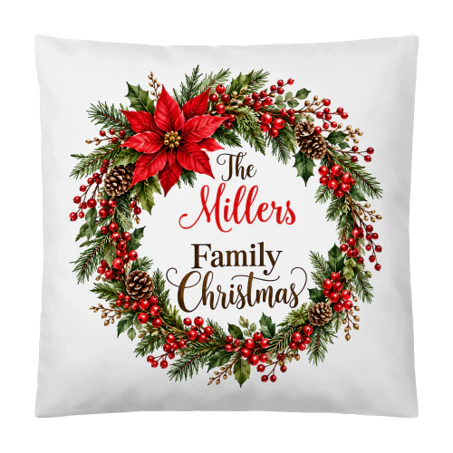 Custom Family Christmas Wreath Art CHR0007