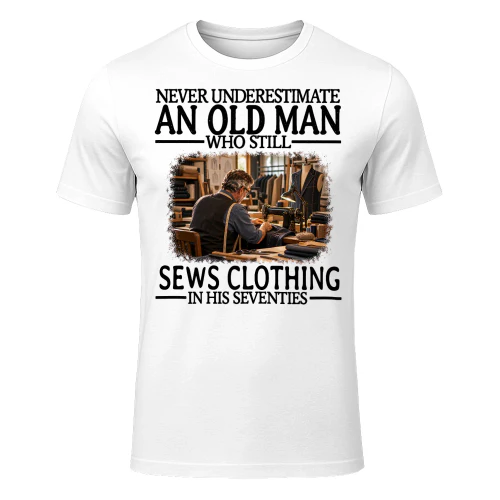Sews Clothing Old Man In His Seventies Tailor T Shirt AOM0330