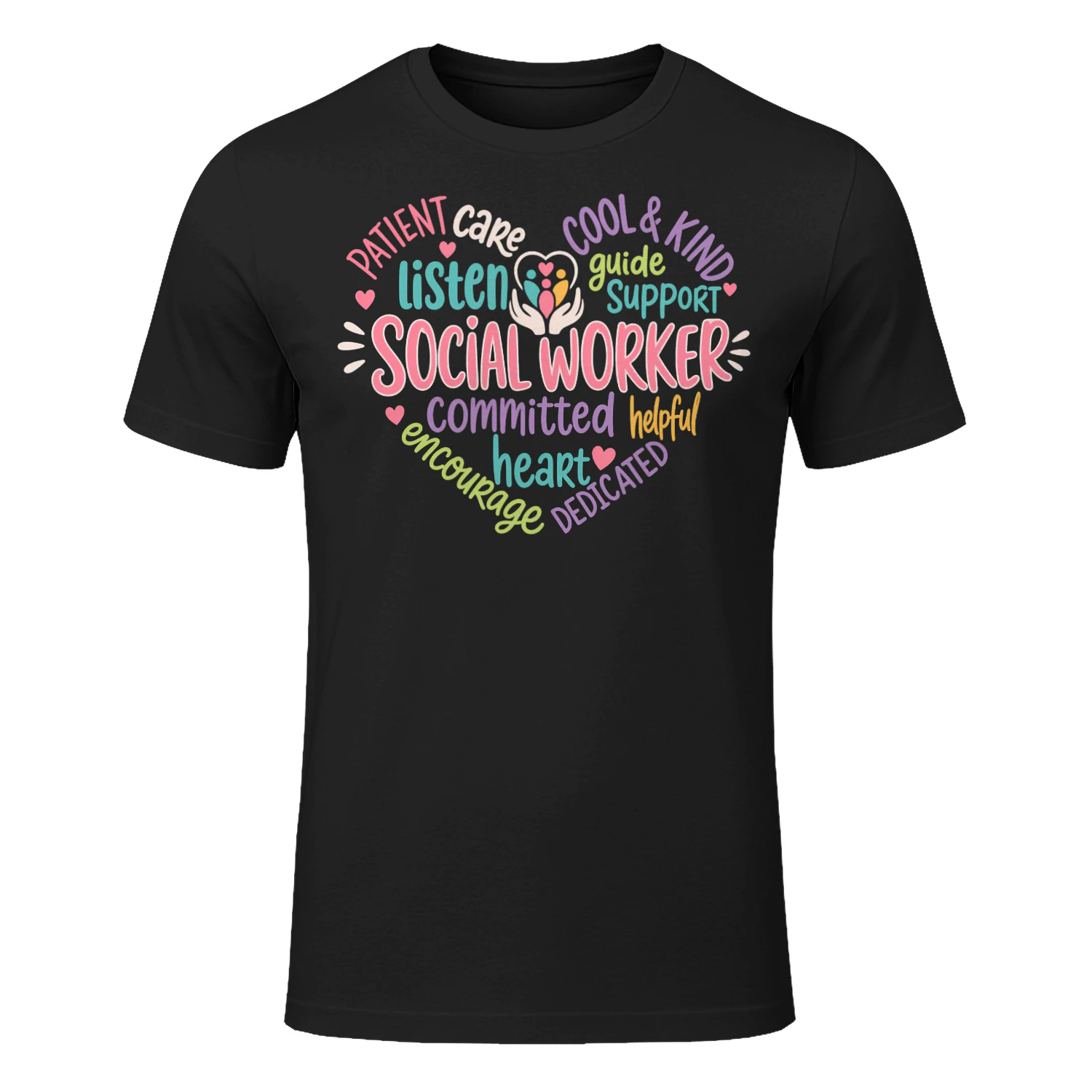 Cute Heart Word Cloud Social Worker T Shirt SSW0008