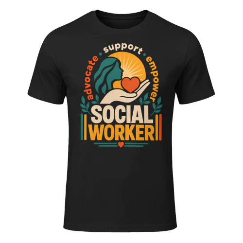 Retro Sunset Advocate Support Empower Social Worker T Shirt SSW0027