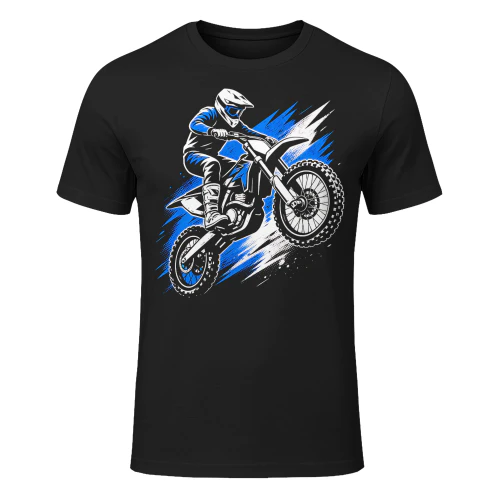 Neon Blue Splash Dirt Bike Motorcross T Shirt MTC0036