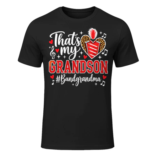 Thats My Grandson Heart Red Matching Band T Shirt MCB0081