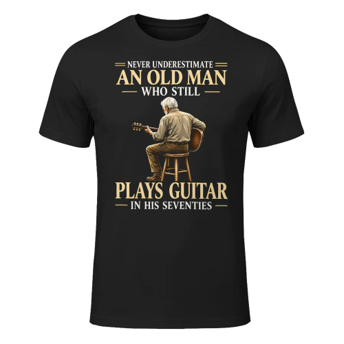 Old Man Stool Playing Guitar Guitar T Shirt GTR0048