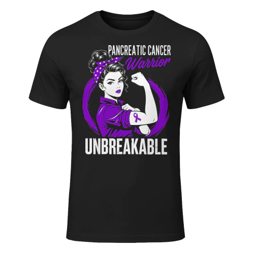 Unbreakable Strong Woman Warrior Pancreatic Cancer T Shirt PCC0083