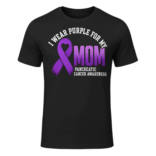 Purple Ribbon For My Mom Pancreatic Cancer T Shirt PCC0074