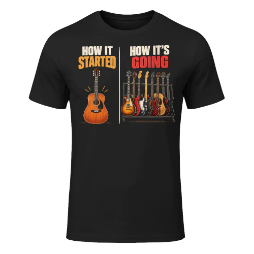 How It Started How Going Guitar T Shirt GTR0013