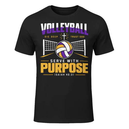 Serve With Purpose Net Court Volleyball T Shirt VOL0062