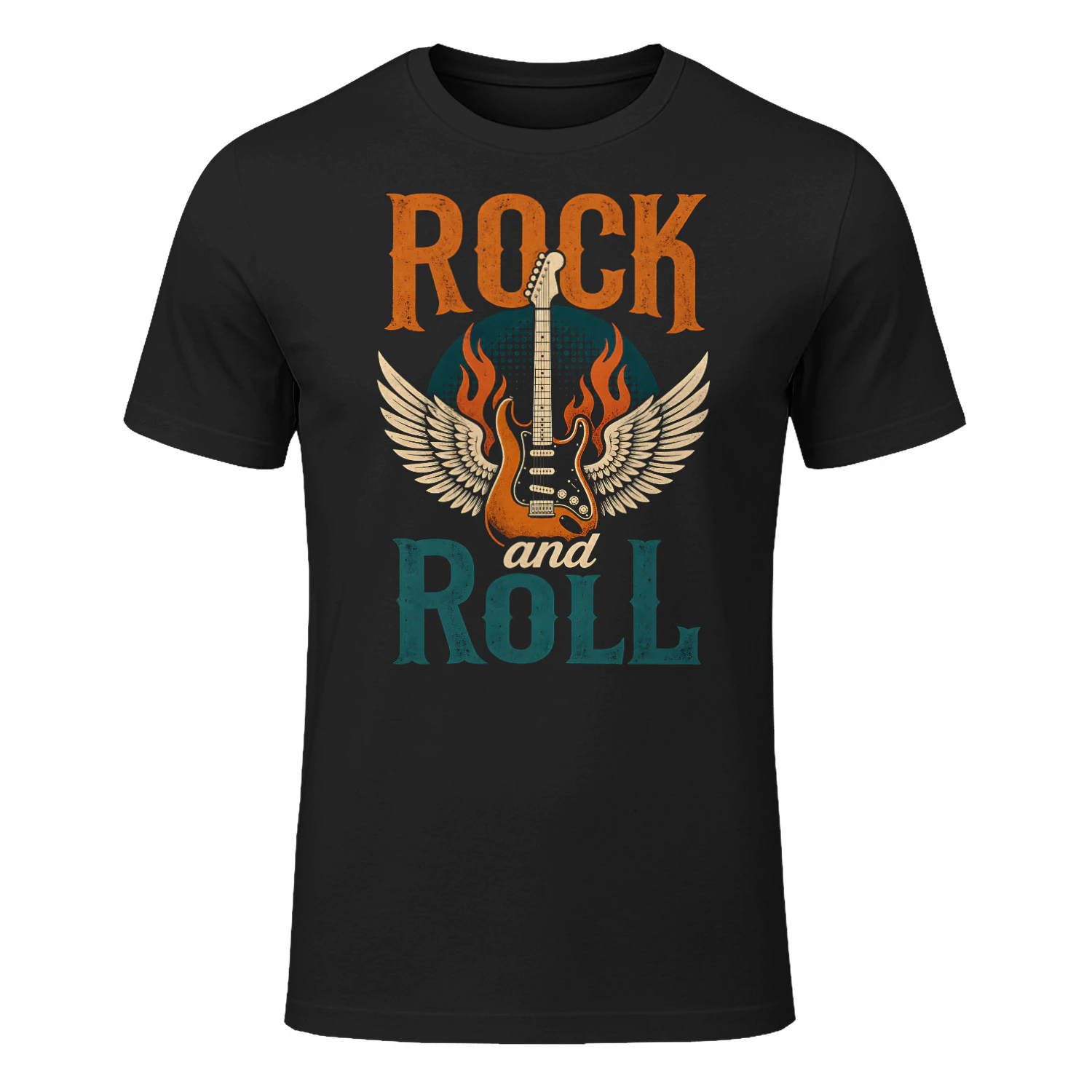 Rock And Roll Crossed Guitars Guitar T Shirt GTR0054