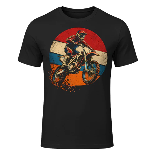 Retro Sunset Rider In Air Motorcross T Shirt MTC0043