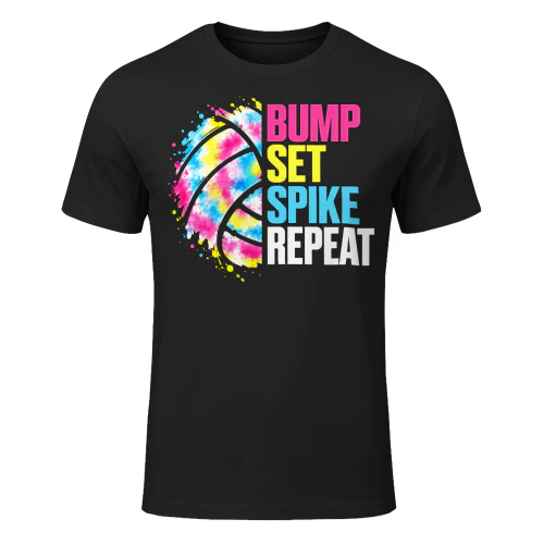 Bump Set Spike Repeat Volleyball T Shirt VOL0002