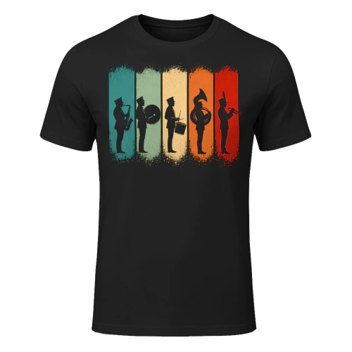 Retro Vintage Musician Silhouette Marching Band T Shirt MCB0072