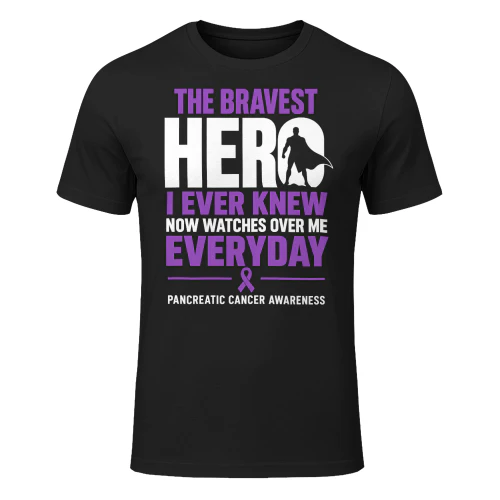 The Bravest Hero Watches Over Me Pancreatic Cancer T Shirt PCC0081