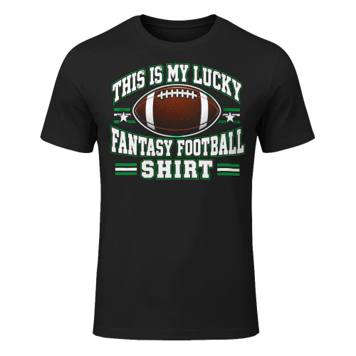 Lucky Fantasy Football Retro Badge Football T Shirt FOB0059