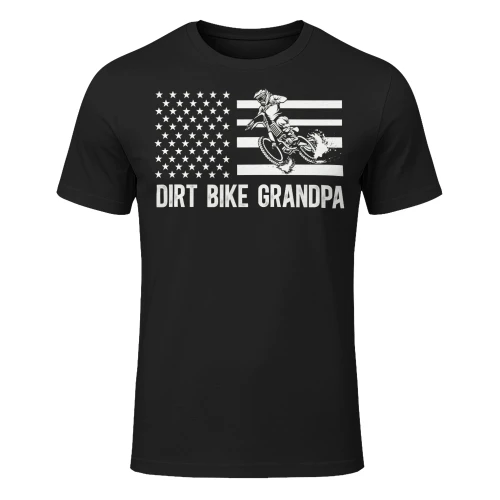Dirt Bike Grandpa American Flag Motorcross T Shirt MTC0011