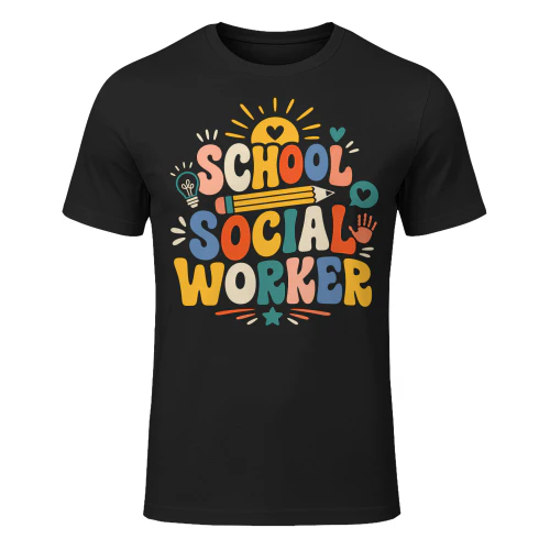 Retro Groovy School Social Worker T Shirt SSW0026