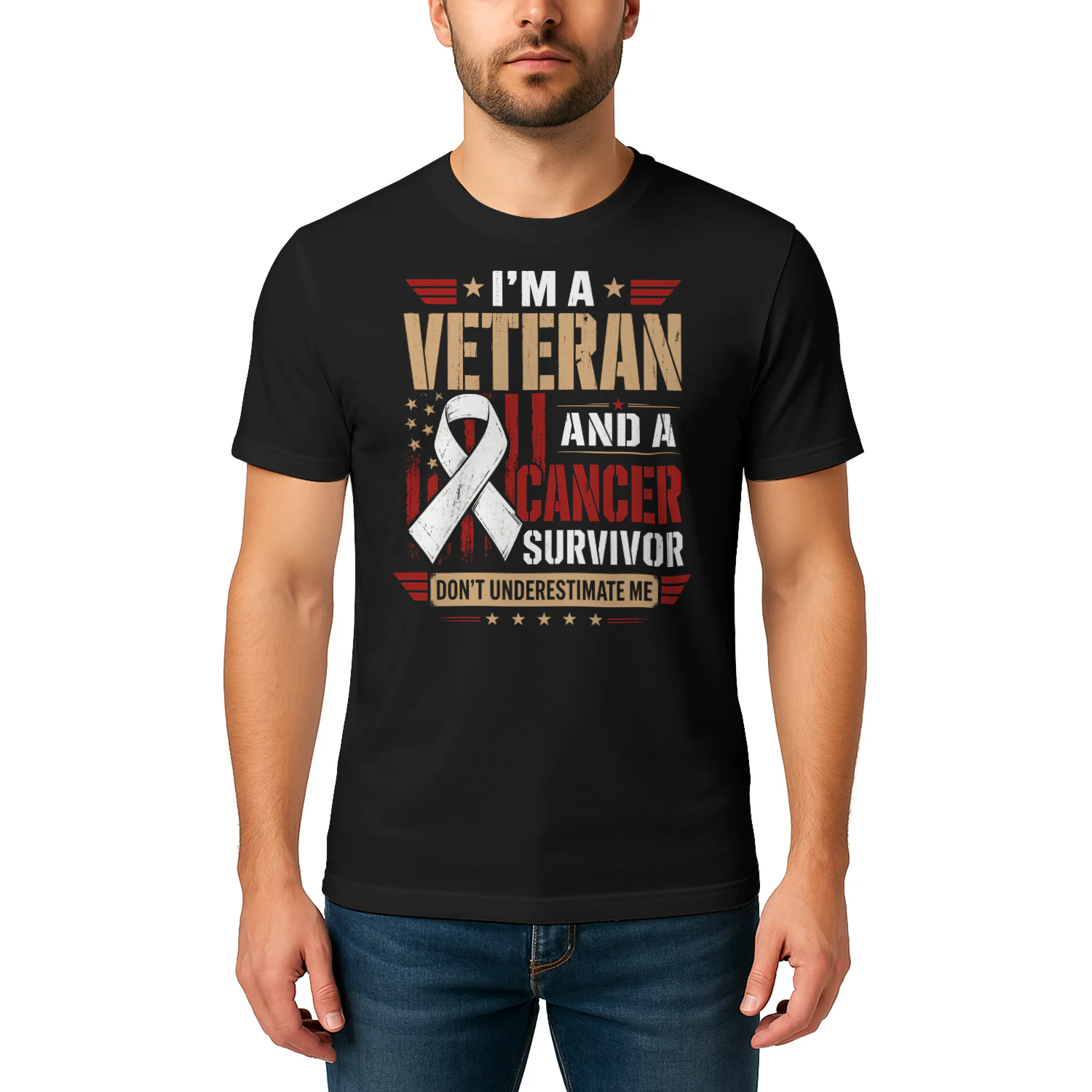 Im A Veteran And A Cancer Survivor Dont Underestimate Me Veteran T Shirt VET0031