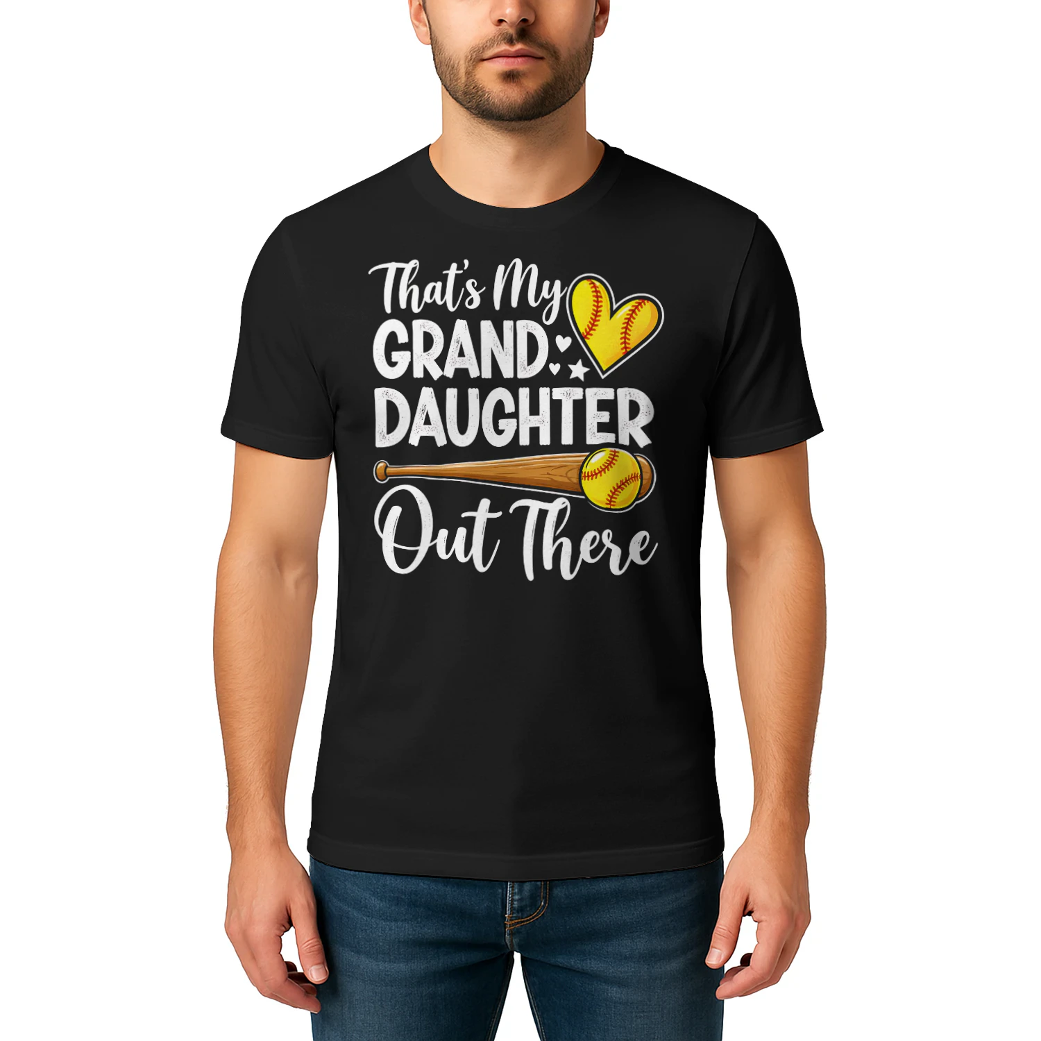 Thats My Granddaughter Out Yellow Bat Softball T Shirt GRP0112