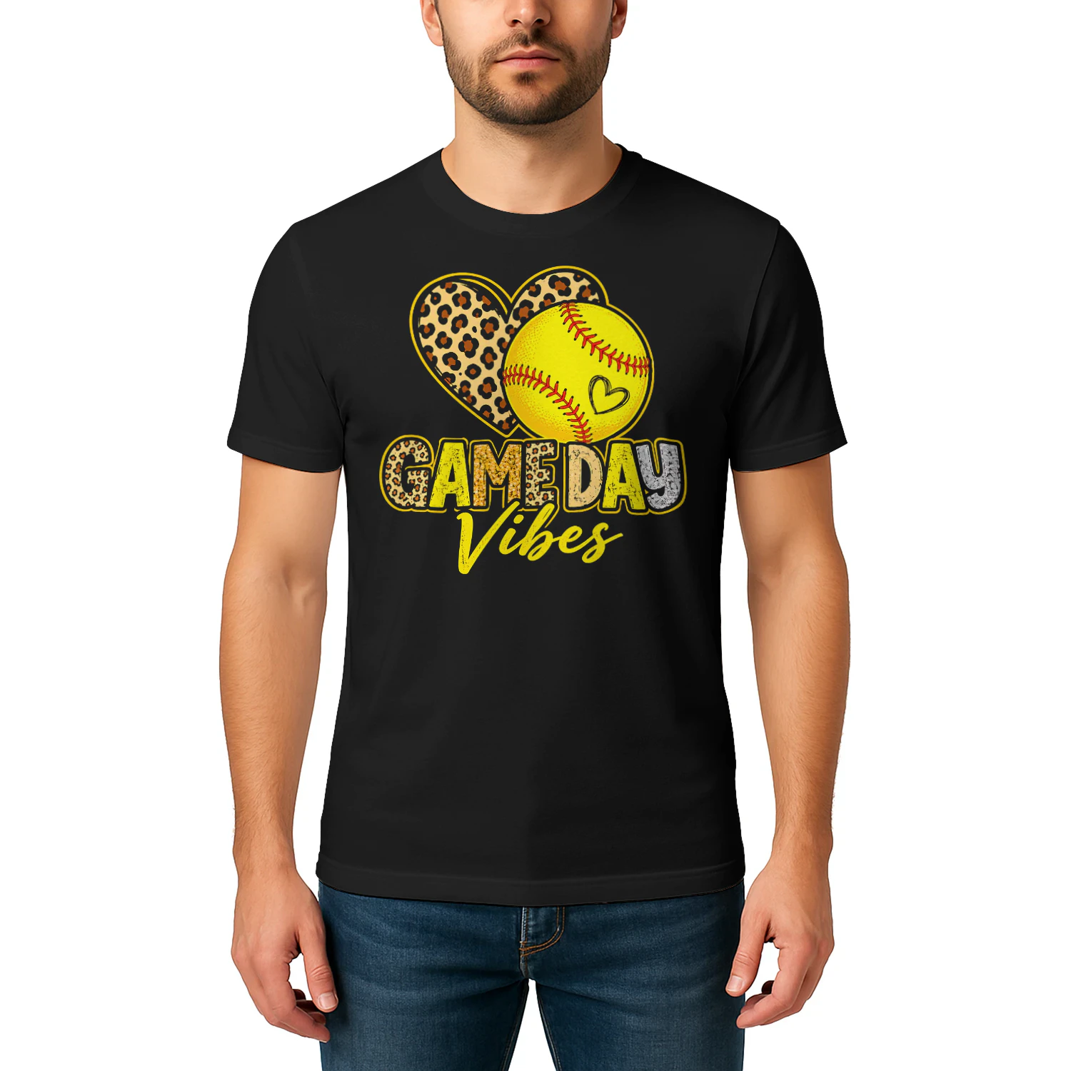 Game Day Vibes Leopard Ball Softball T Shirt GRP0047