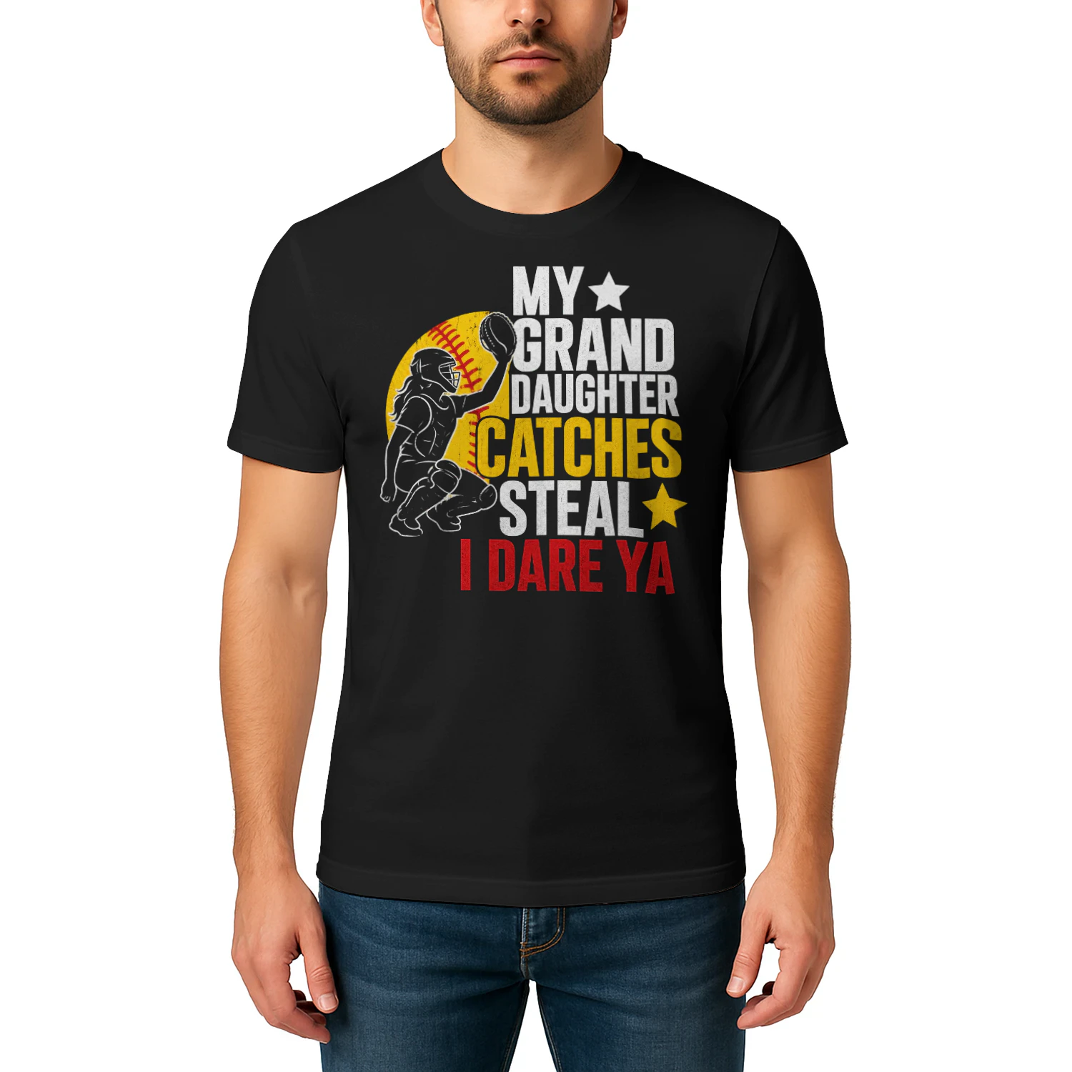 Granddaughter Catches Steal Dare Ya Softball T Shirt GRP0050