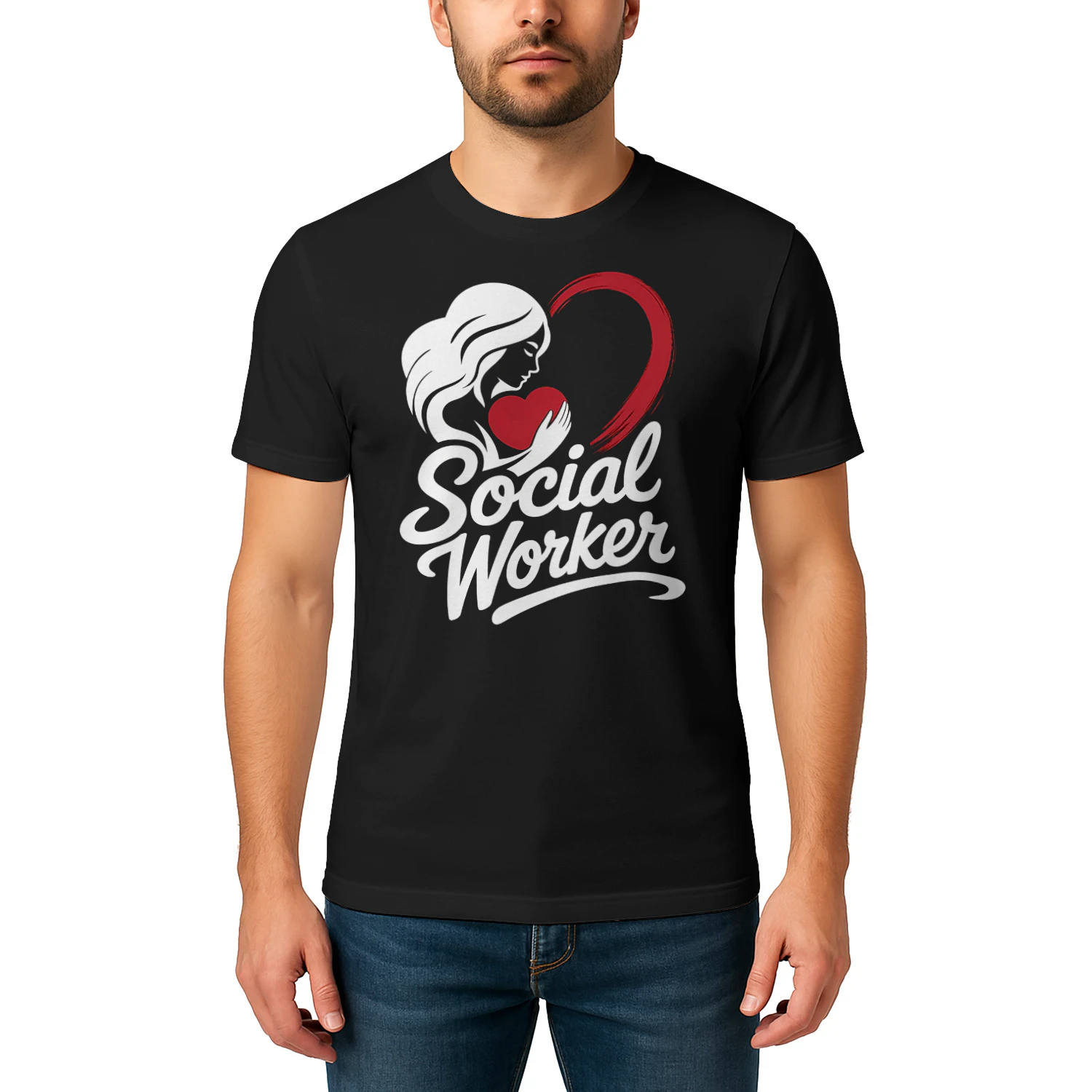 Woman Holding Heart Loving Social Worker T Shirt SSW0038