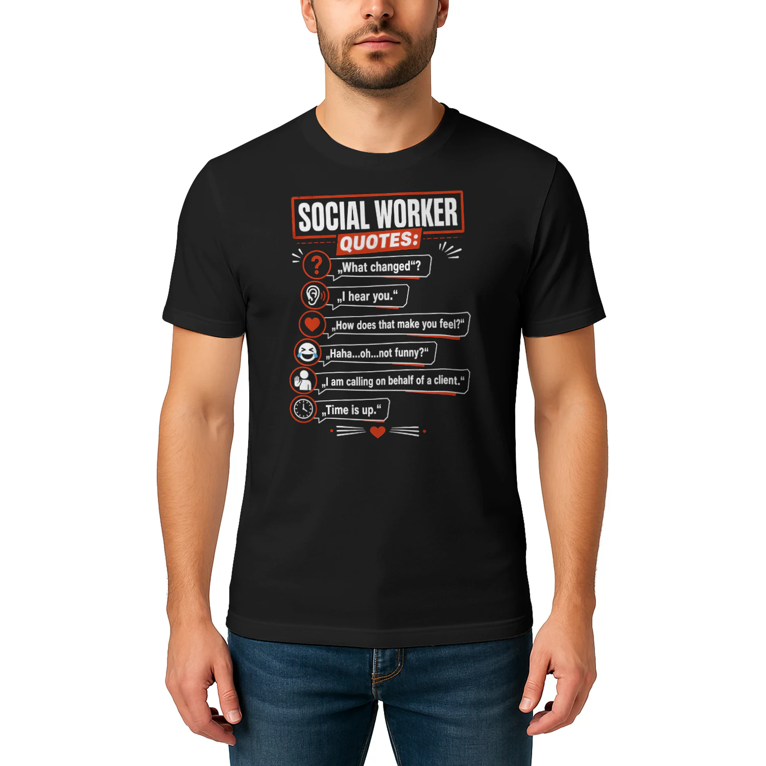 Funny Social Worker Quotes Speech Bubbles T Shirt SSW0011