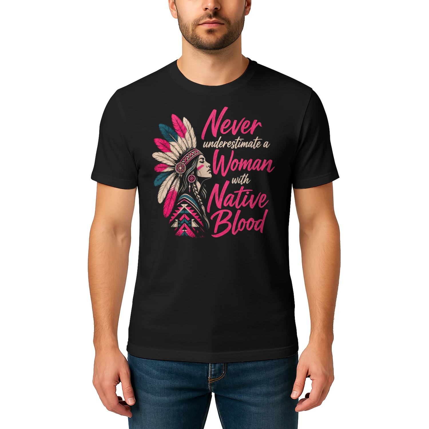 A Woman With Native Blood Native American T Shirt NTA0001
