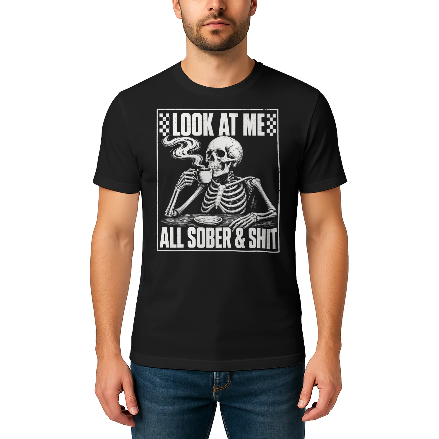 Look At Me All Sober And Shit Funny Sobriety Quote Sobriety T Shirt SOB0010