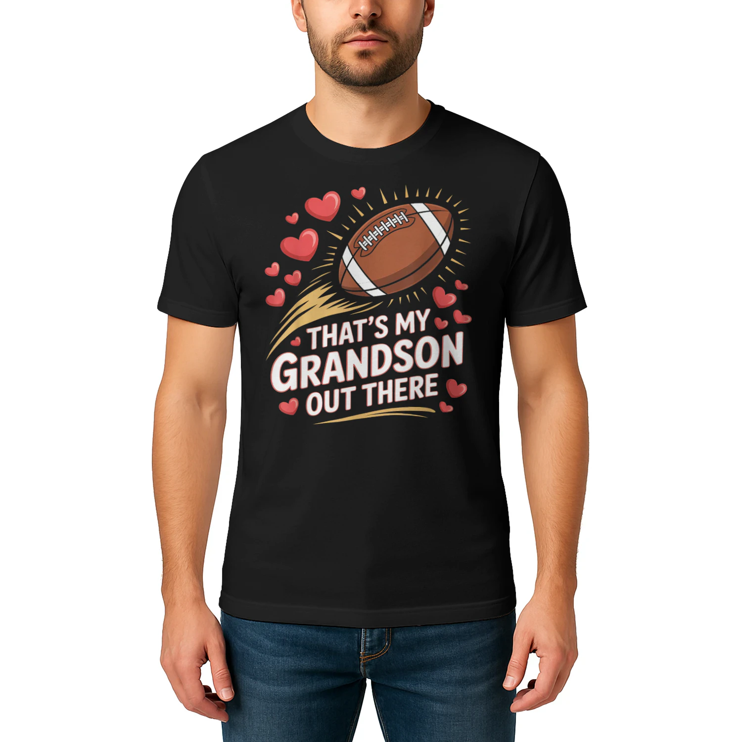 This is My Grandson Out There, Football Grandparents Football T Shirt FOB0092