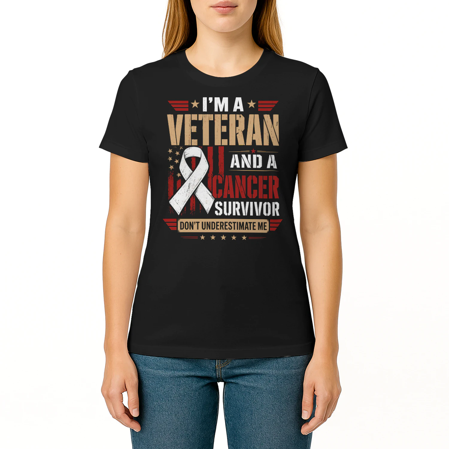 Im A Veteran And A Cancer Survivor Dont Underestimate Me Veteran T Shirt VET0031
