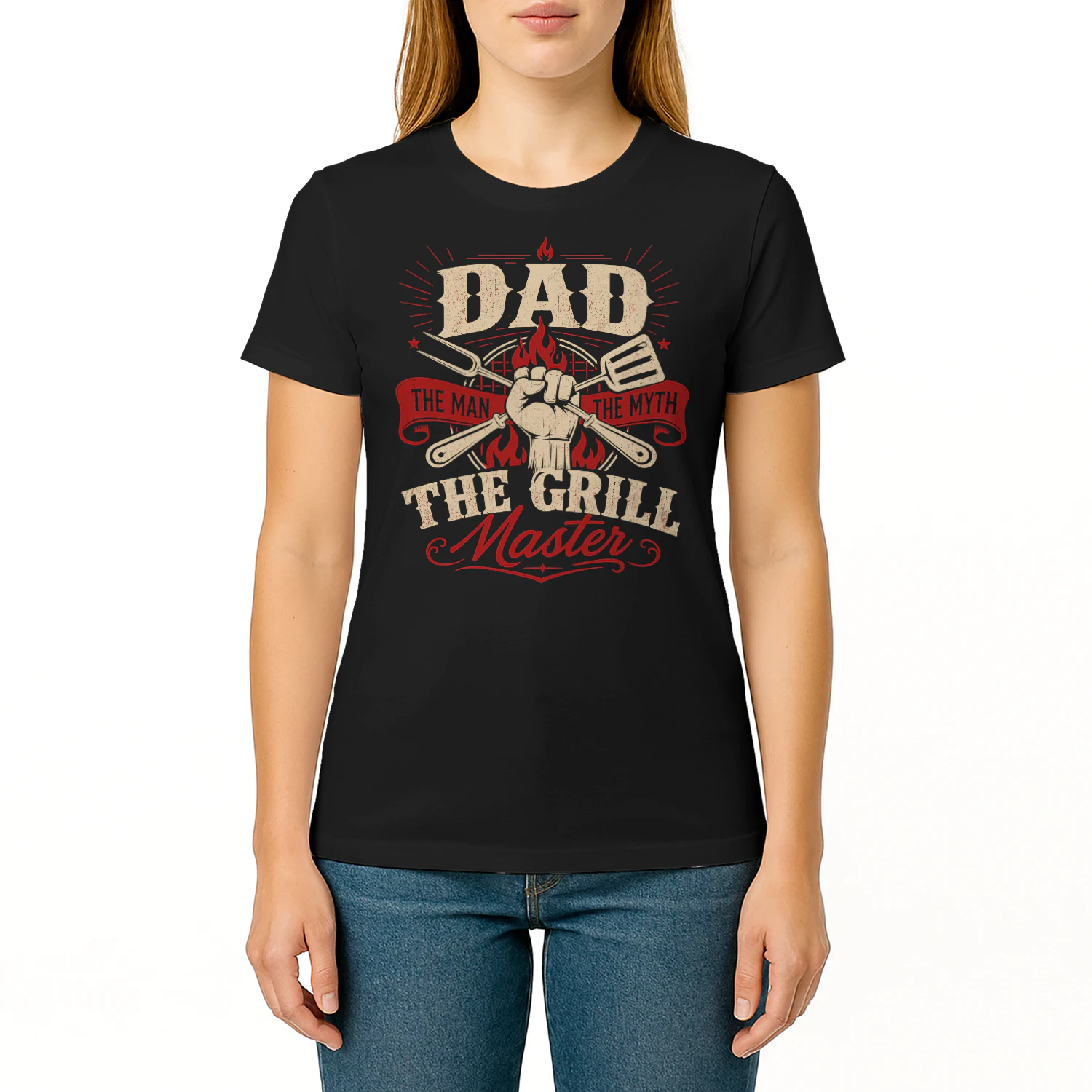 Dad The Man The Myth The Grill Master Vintage Barbecue BBQ T Shirt BBQ0016