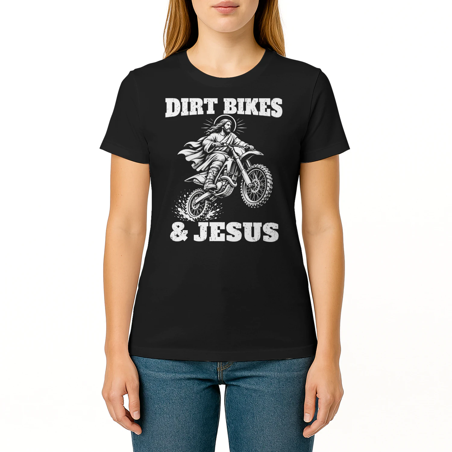 Dirt Bikes And Jesus Cross Motorcross T Shirt MTC0013