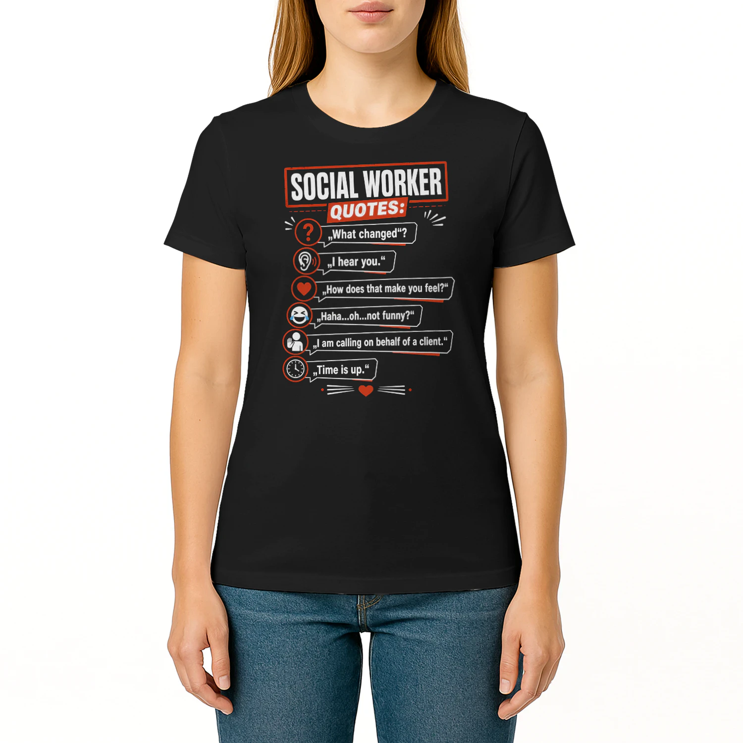Funny Social Worker Quotes Speech Bubbles T Shirt SSW0011